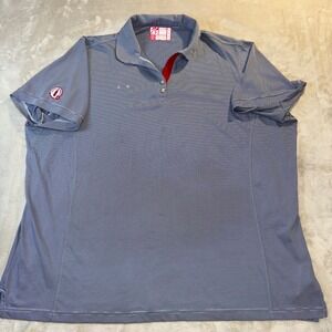 Chick-fil-A Oobe Team Style Polo Shirt Navy White Stripe Recycled Fabric 4XL
